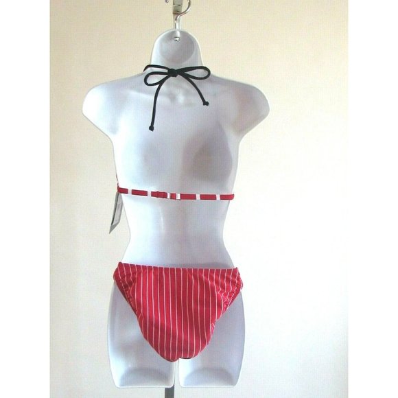 Ann Cole Red/White/Blue 2Pc Striped Designer Bikini 10-12-14 - Picture 8 of 9